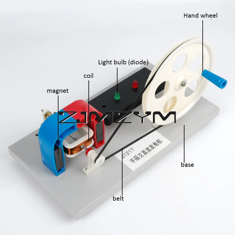 J24019 Hand AC/DC Generator For Junior&Senior Highschools Physical And Electrical Experimental Apparatus Teaching Instrument