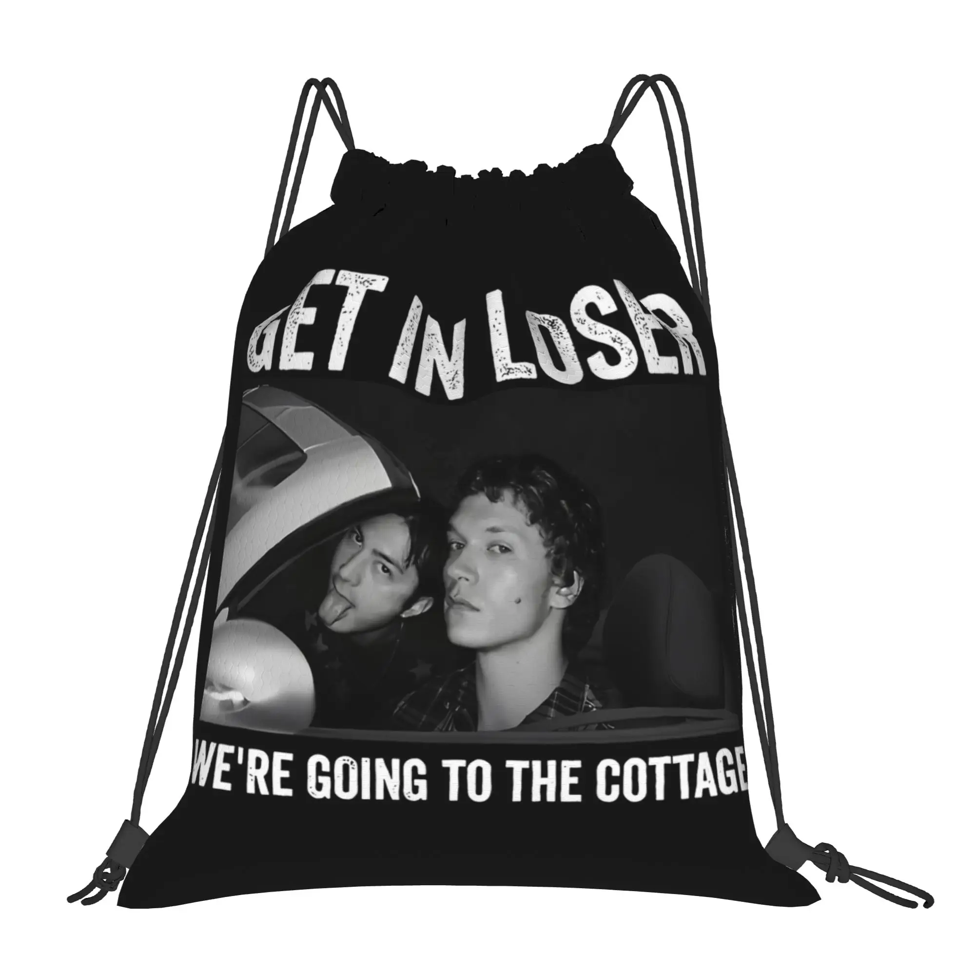 

We're Going To The Cottage Drawstring Backpack Sports Gym Bag Water Resistant Heated Rivalry String Sackpack for Working Out