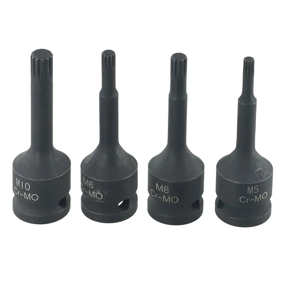 1Pcs New Metric 1/2 Inch Shank Electric Drill Adapter 78mm Length Long Bit 12 Point Torx M5-M19 Cr-Mo Steel Wrench