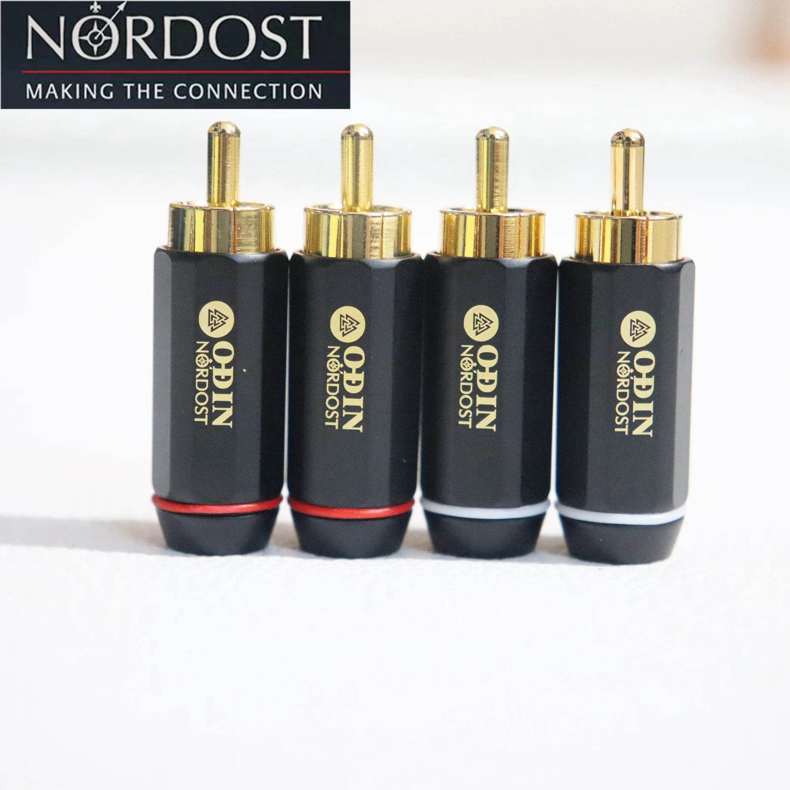 4pcs Nordost Odin professional quality 24K Gold-Plated RCA male Plug ≤6.5mm Wire Diameter for DIY High performance audio cable