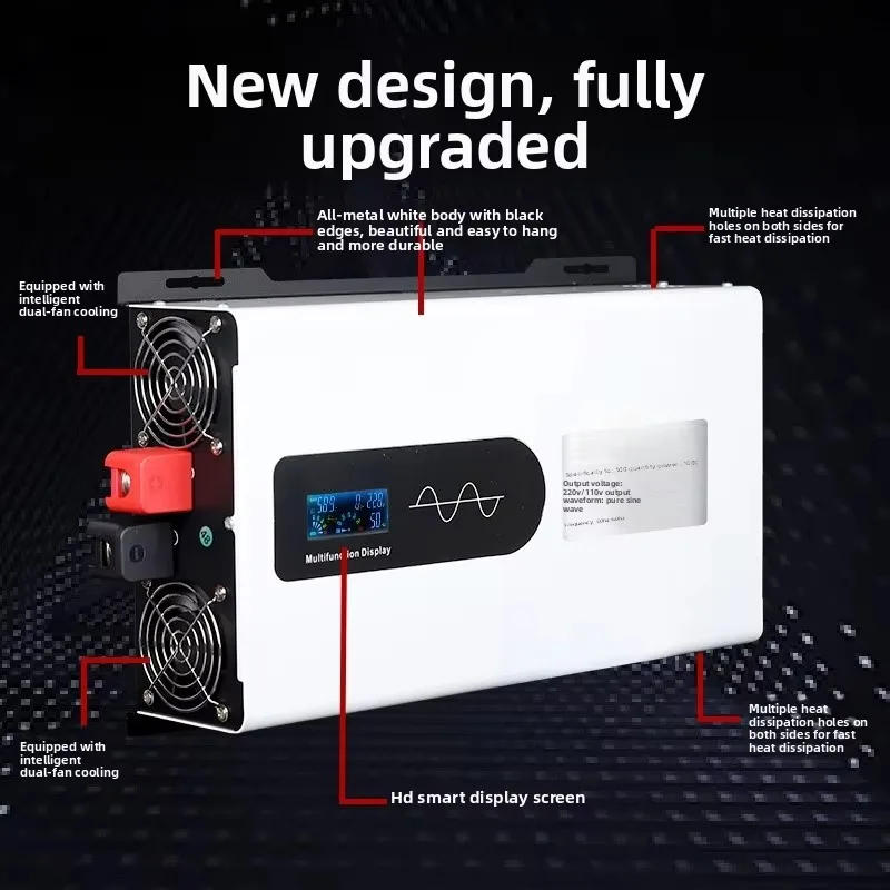Pure Sine Wave Inverter 5000W DC To AC Solar Power Inverter For Home RV Off Grid System With Multifunction Display 12V 24V 48V