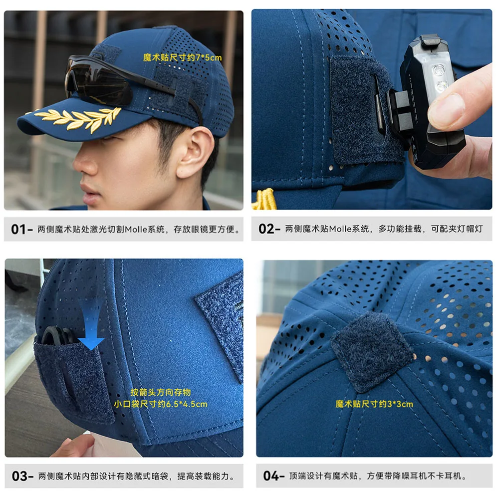 Tactical Molle Embroidery Caps with Sun Protections Breathable Cotton Marine Hat ,Instructor's Hat for Outdoor Training Daily