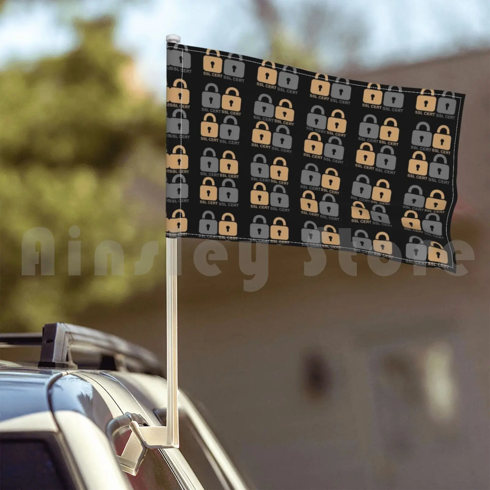 شهادة Ssl-الإنترنت الأمن ديكور خارجي العلم سيارة العلم Ssl شهادة آمنة مآخذ طبقة المبرمج و