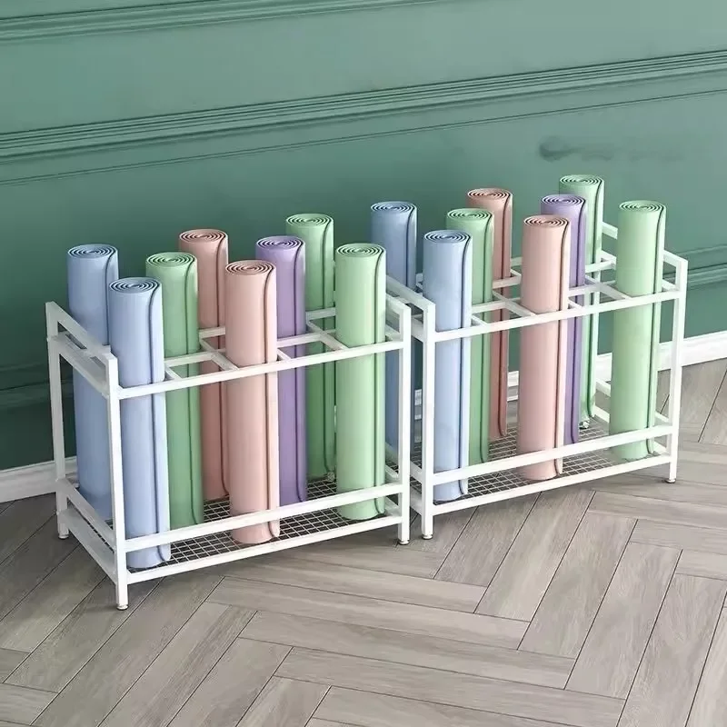 Yoga Mat Storage Shelf Foam Massage Roller Pilates Finishing Rack Floor-to-ceiling Fitness Equipment Display Rack