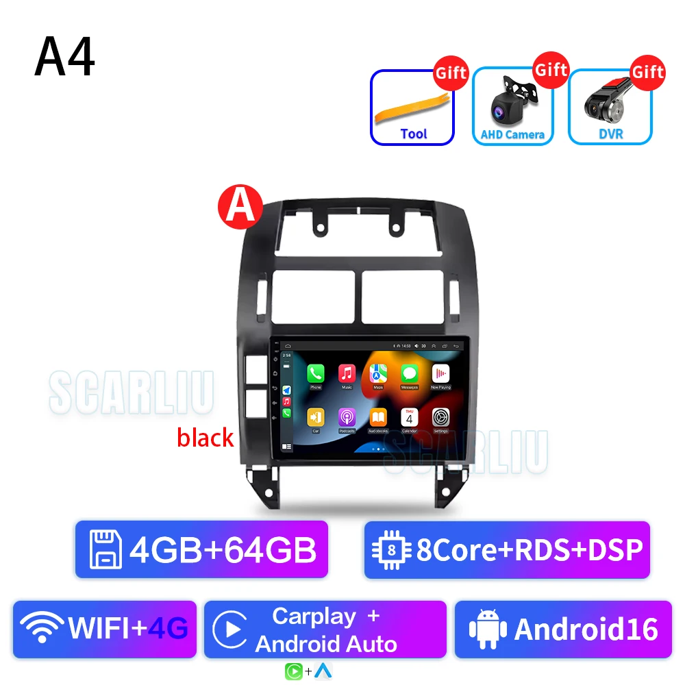 SISCL Voor Volkswagen Polo Mk4 2001-2011 Android Autoradio Multimedia Speler Carplay Auto Stereo GPS Navi 2din DSP Head Unit