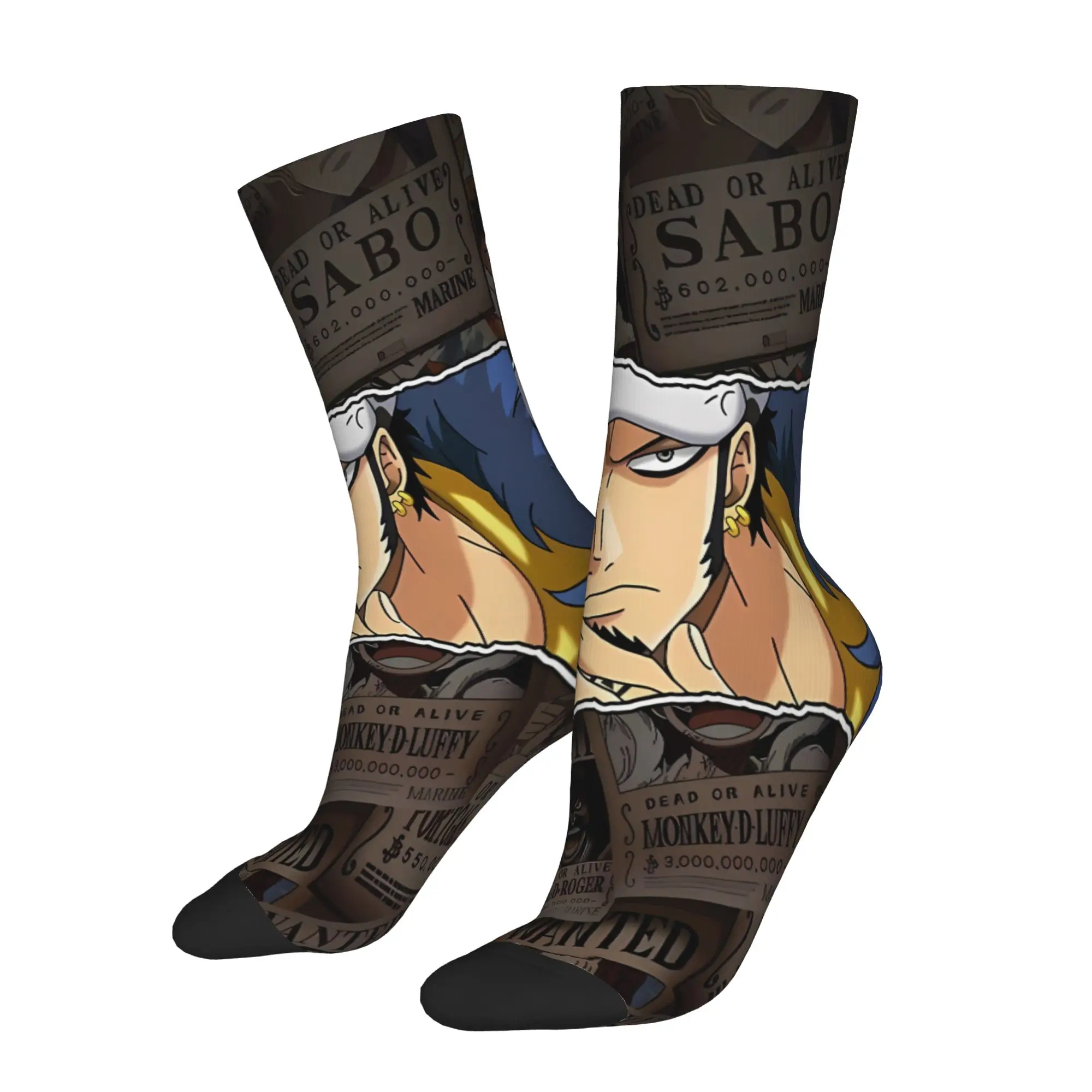 1 Pair Funny Sock One Piece Trafalgar Law Rock Quality Pattern Printed Men Socks Novelty Men's Socks
