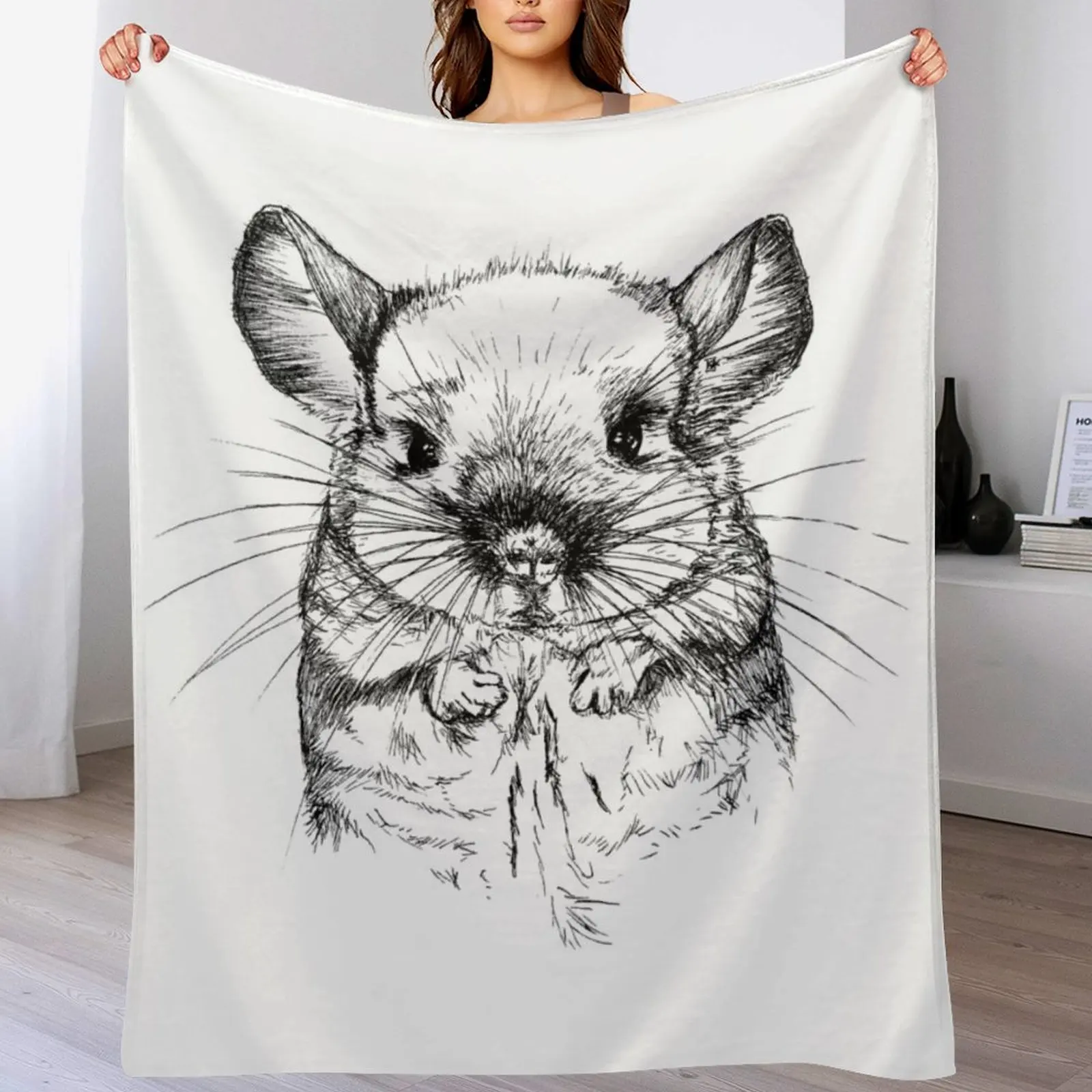 

Chinchilla my Love Throw Blanket Warm Plaid warm for winter Blankets