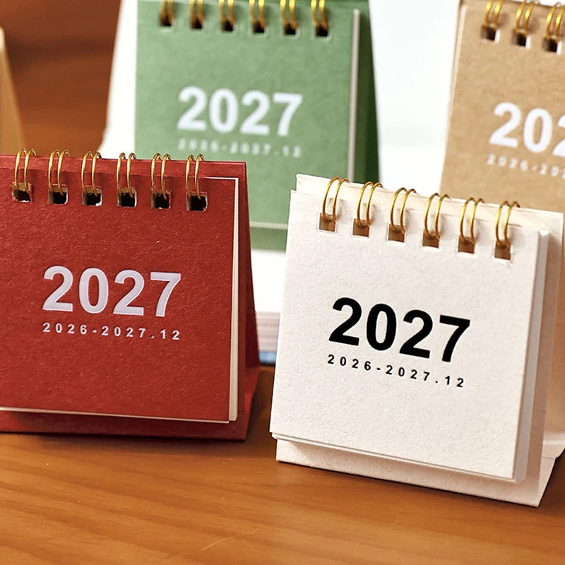 1pc minimalist Instagram style small calendar 2027 desk calendar portable calendar without print style desktop decoration check-