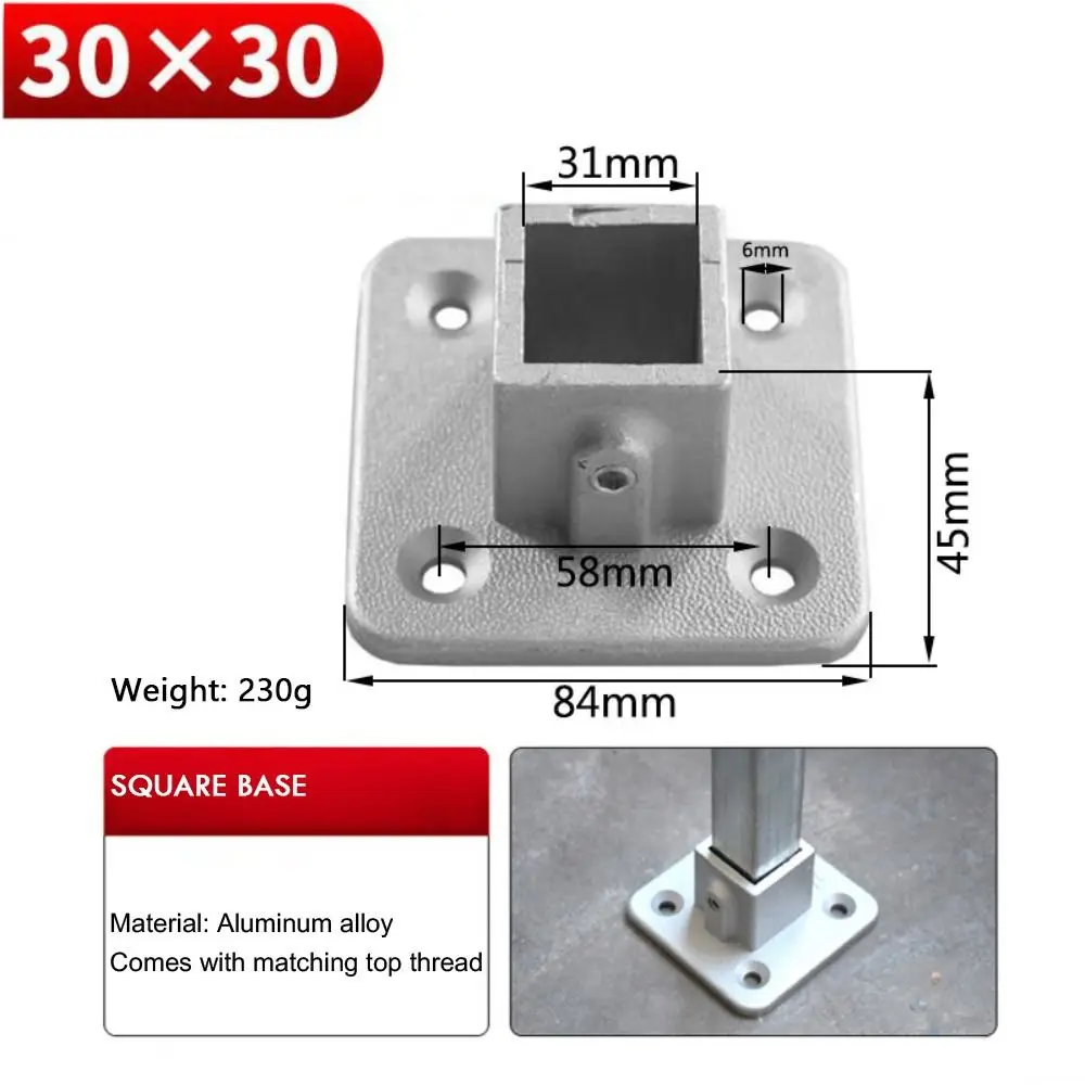 New Aluminum Alloy Square Tube Fixed Pipe Clamp Connector Accessories Three-way Square Storage Rack