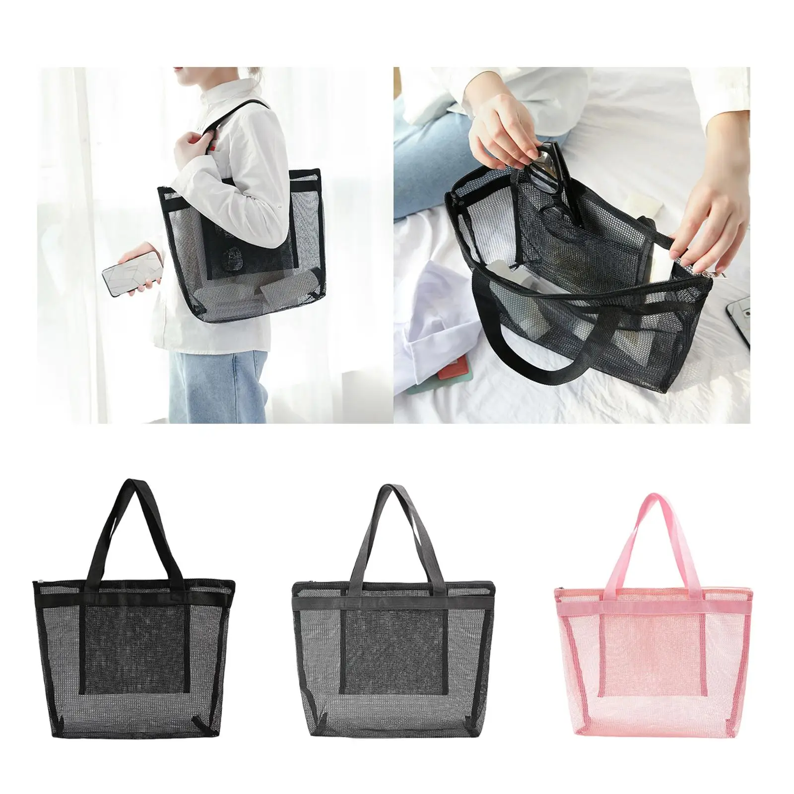 Mesh for Women Large Capacity Lightweight Swimming Toiletry Bag
