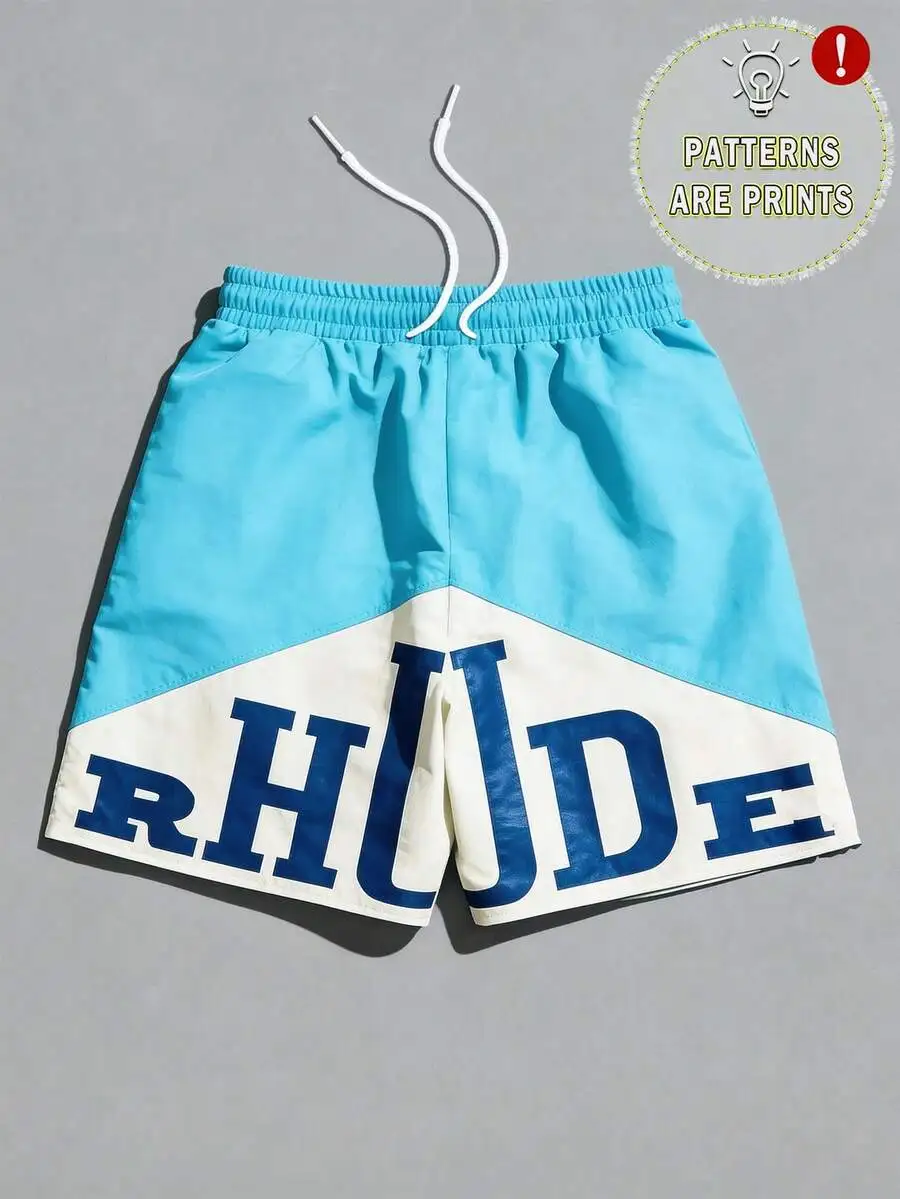 

Mens Bold Graphic Print Swim Trunks Casual Everyday Wear