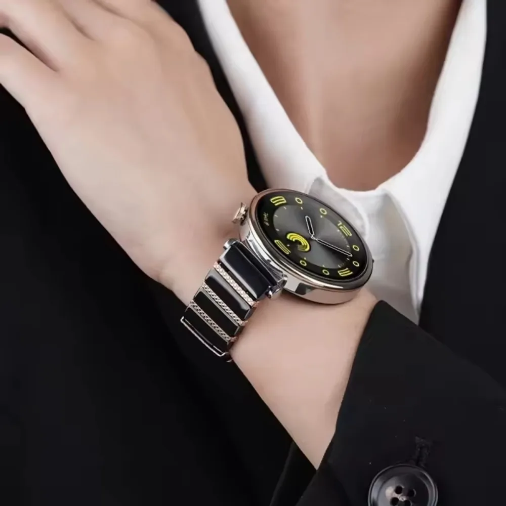 화웨이 시계 GT5 프로 42mm GT5 41mm 편안한 밴드에 대한 18mm 세라믹 + 금속 스트랩 화웨이 시계 GT4 41mm 교체 가능한 팔찌