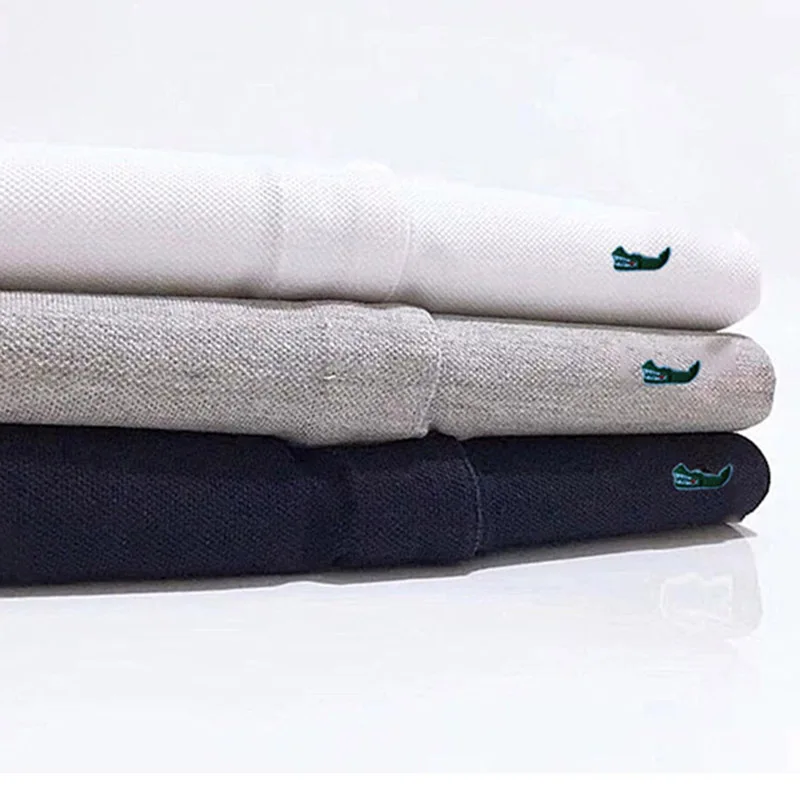Polo de marca de lujo para hombre, camiseta informal de manga larga, 100% algodón, Color sólido, con solapa