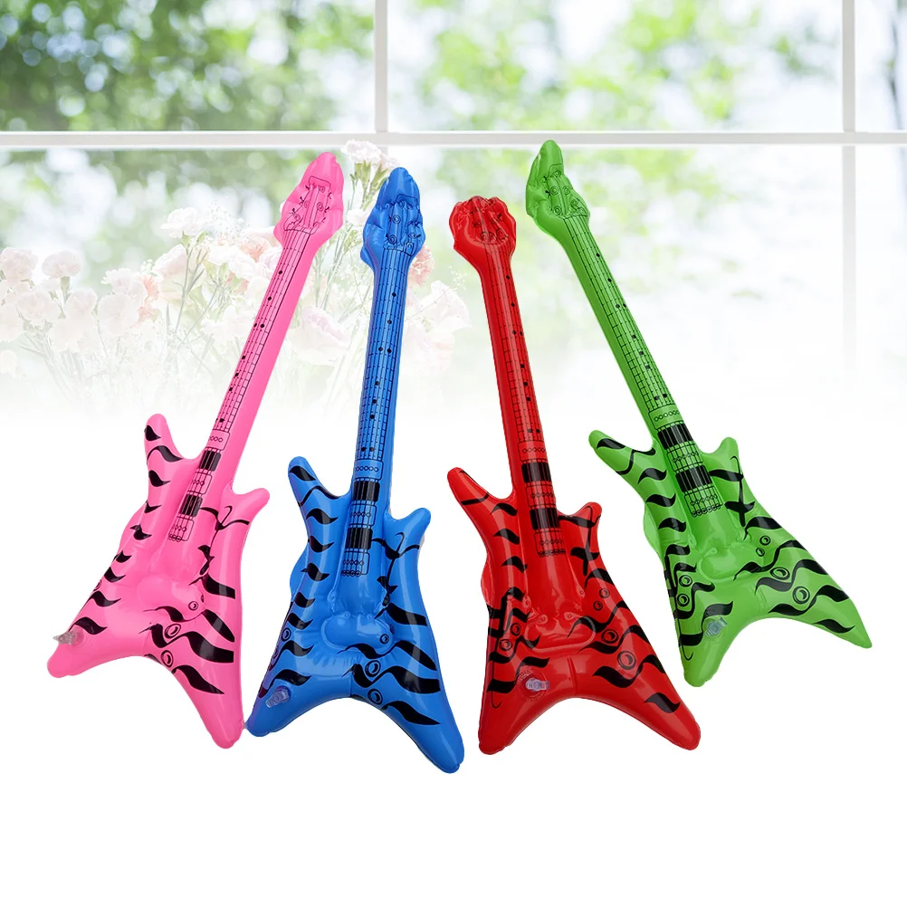 

12pcs Inflatable Electric Guitar Yellow 3 Green 3 Pink Pvc Anti-Deflation Swimming Party Favors Beach Parties Props