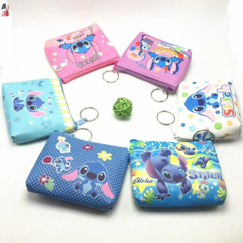 Dompet koin kartun Stitch Anime Disney dompet Stitch lucu tas koin tas penyimpanan portabel anak tas alat tulis kecil hadiah