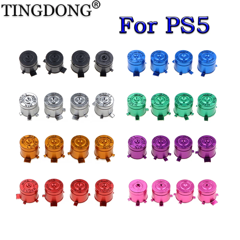 1Set ABXY Bullet Buttons For PS5 Gamepad Controller Aluminum Analog Stick Joystick Cover Cap For PlayStation 5 Part