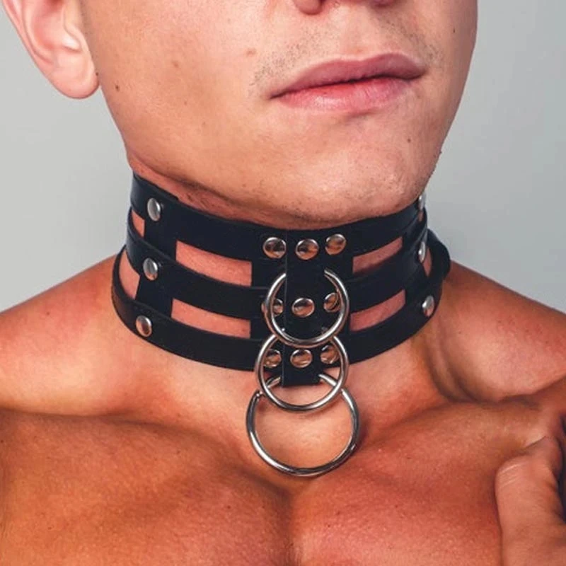 Man Harness Handmade PU Leather Fetish Gay harness bondage man Adjustable Chest Bondage Belts Collar Wristband Harness Tops