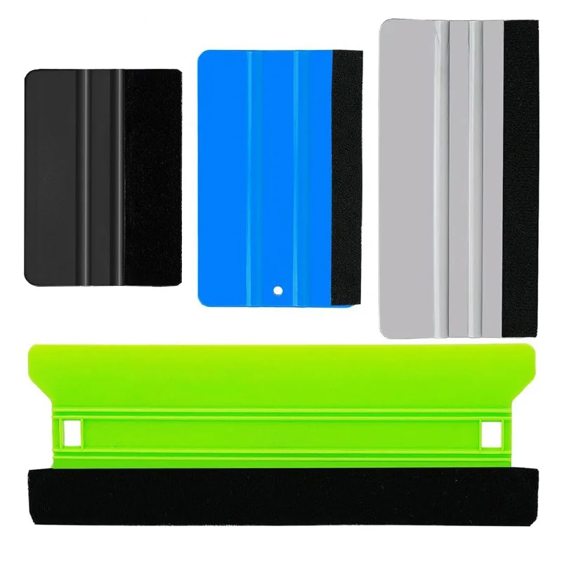 Escurridor de plástico de 8 pulgadas/6 pulgadas/5 pulgadas/4 pulgadas, escurridor de tinte para ventana, escurridor de envoltura con borde de fieltro, herramienta para papel tapiz, aplicador de calcomanías, raspador de vinilo