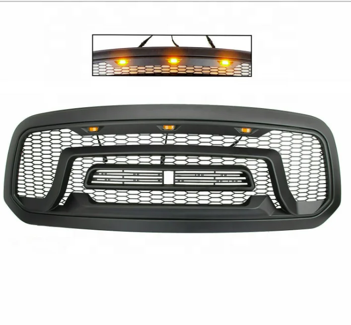 Spedking Front Car Bumper Grille Accessories Parts For Dodge Ram 1500 2500 06-08 09-12 10-18 13-18 Front Grille W/Lights Letters