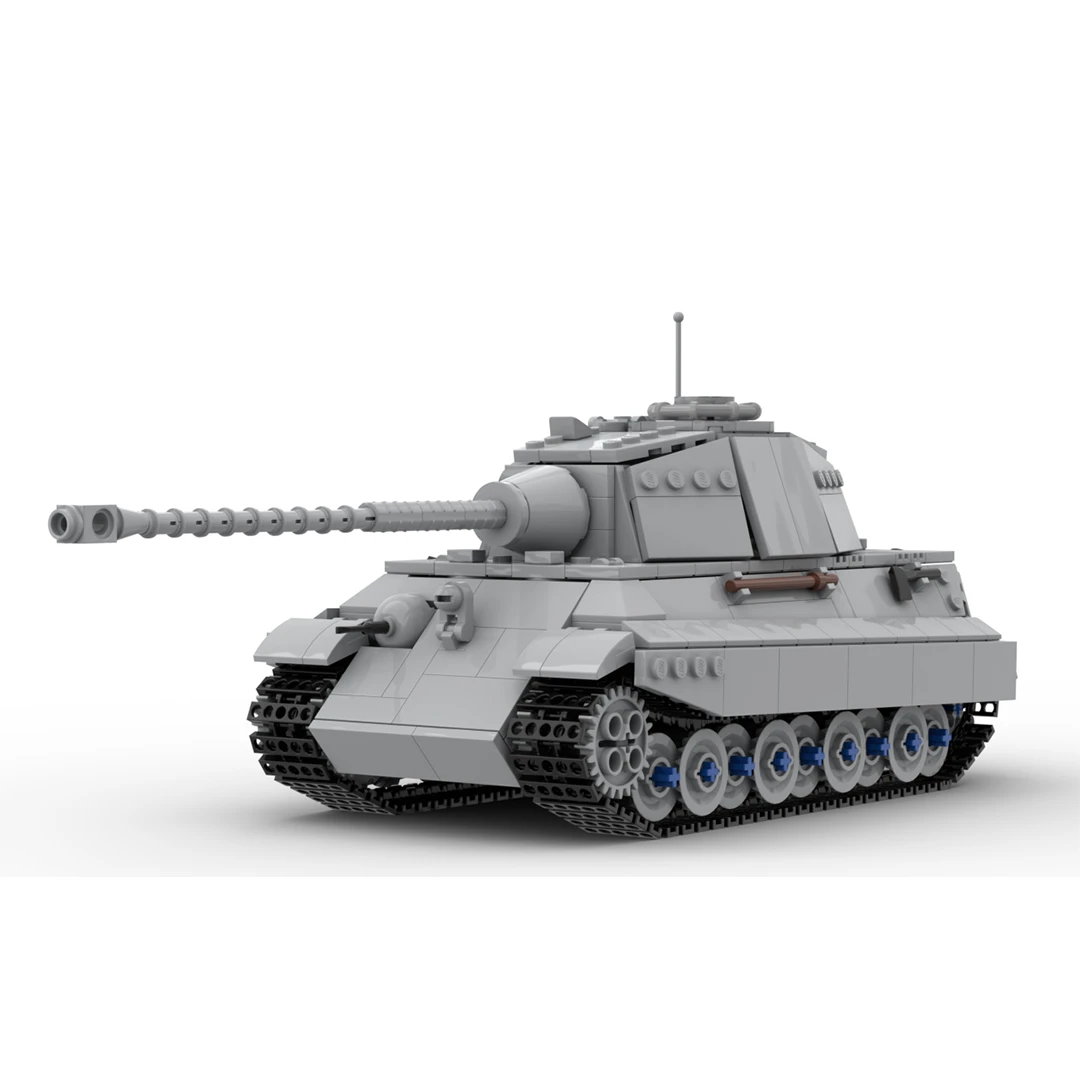 TigerIIAusfB-MOC militar de la Segunda Guerra Mundial, Alemania, N ° 6, bloques de construcción, juguete de regalo