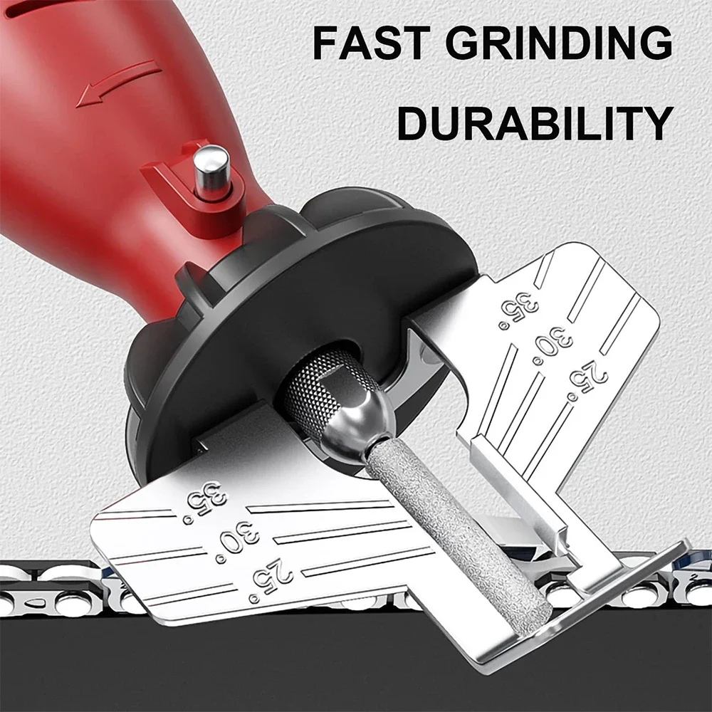 5PCS Diamond Coated Cylindrical Burr Set 4/4.8/5.5mm Chainsaw Sharpener Stone File Abrasive for Saw Sharpening Carving Grinding