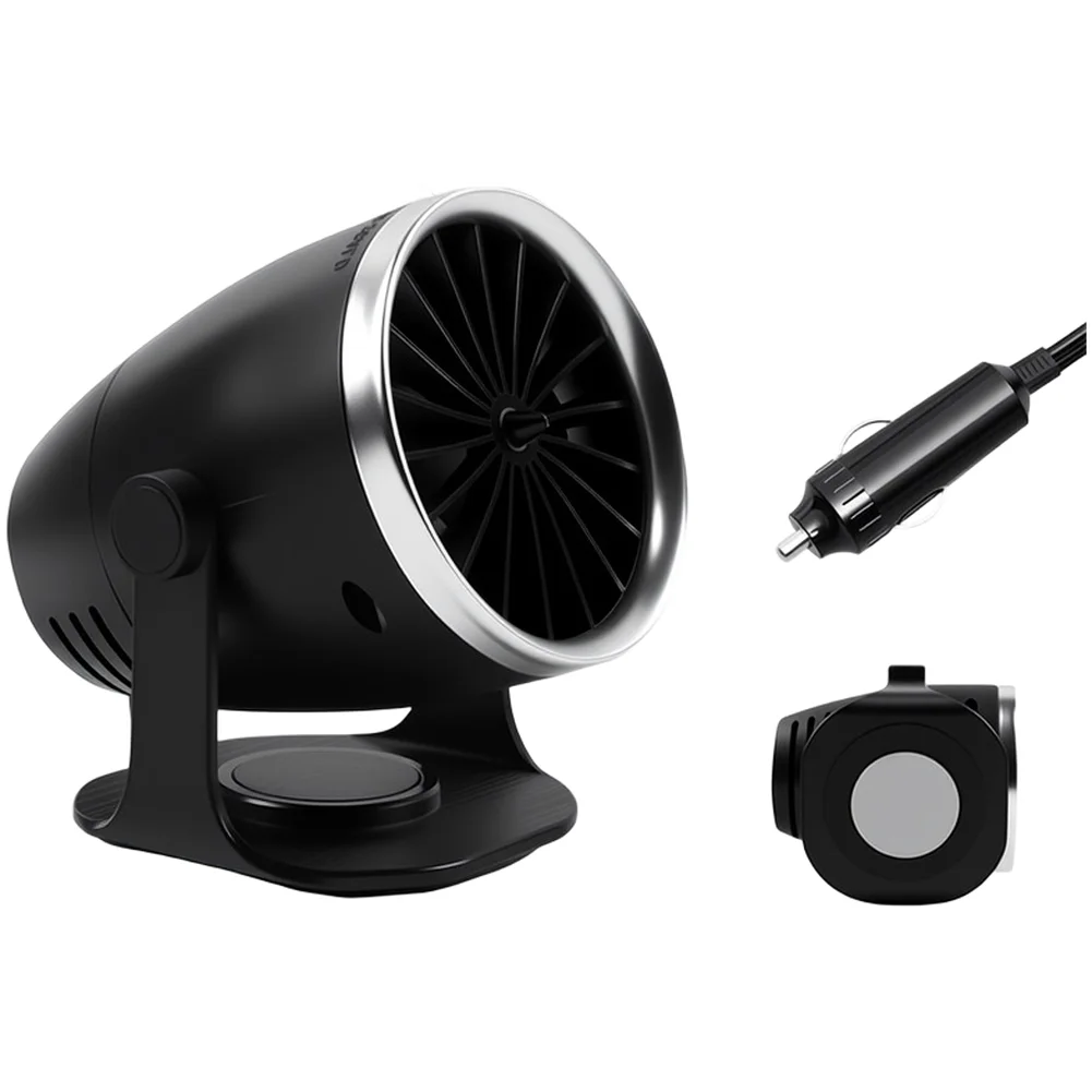 Automotive 12V Heater Defogger for Windshield with Dual Temperature Air Modes and 360 Degree Adjustable Air Delivery