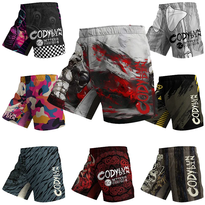

Cody Lundin Dark-Themed Combat No Gi Jiu-Jitsu Training Sport Shorts Summer Quick-Dry Swimming Diving Fitness Shorts for Male