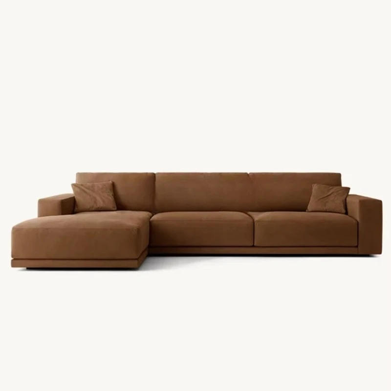 Modern 2-Piece Leather Sofa Bed Set Sofa L-Shaped Living Room Furniture, Right Arm Chaise Lounge Set Contemporary Design