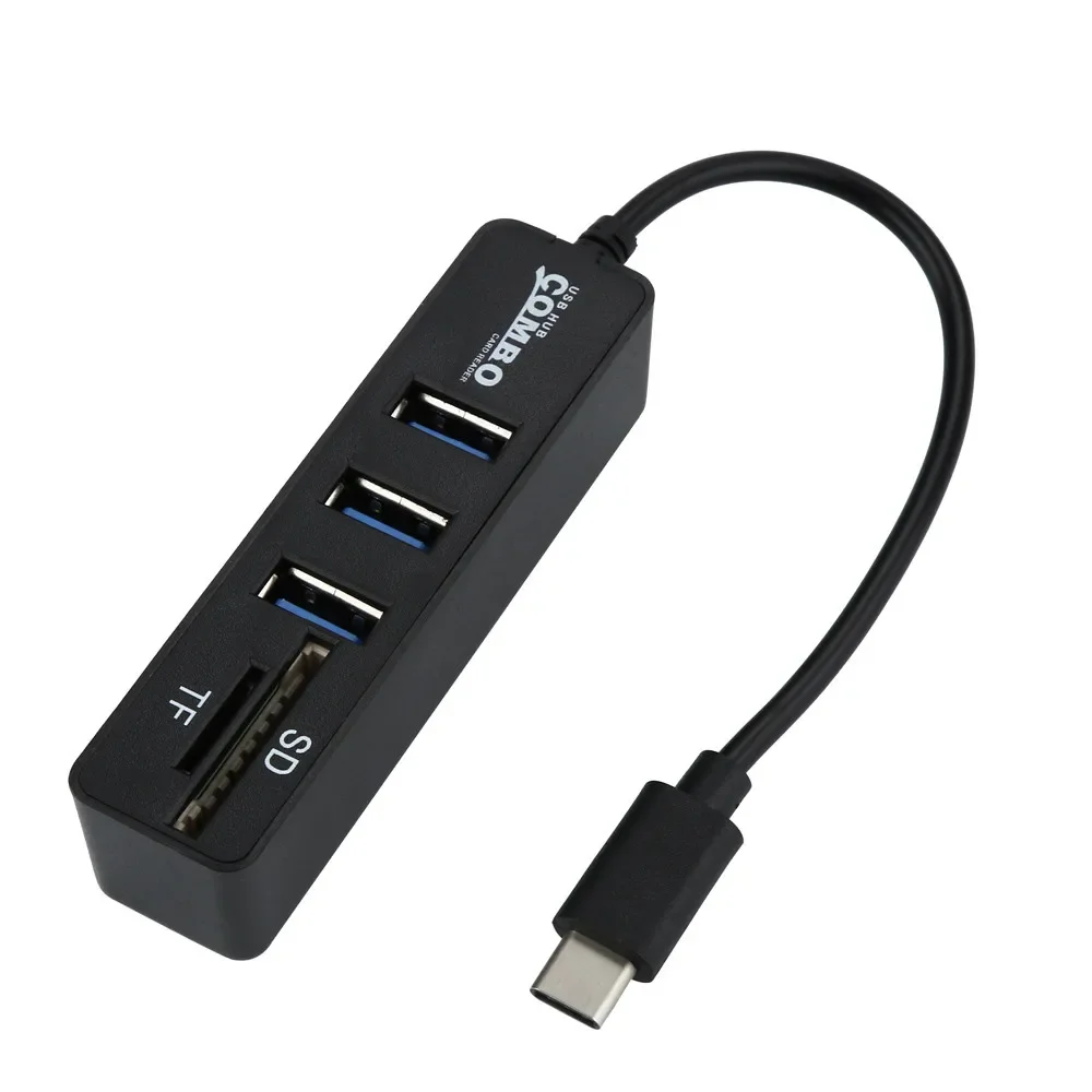 

2 in1 Type-C OTG USB Hub Splitter Combo 3 PortsHab TF SD Card Reader All In One For PC Computer Accessories 20J29 Type C HUB