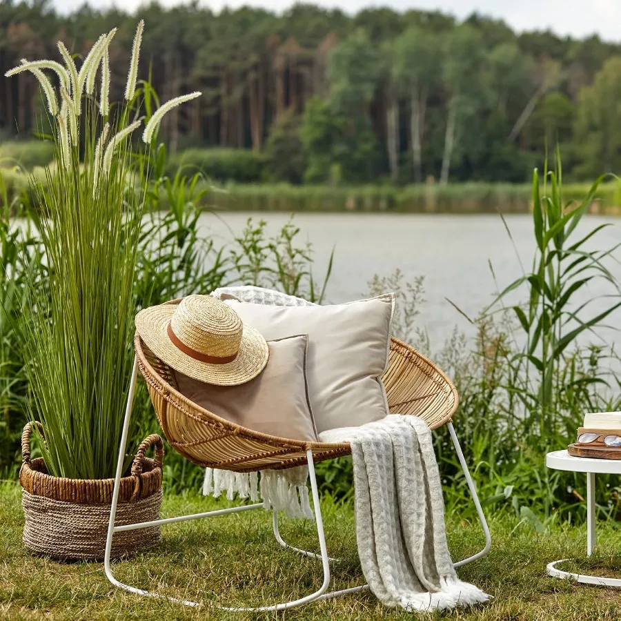 12 قطعة 33 بوصة نباتات العشب الاصطناعي فو شجيرات عشب القمح للخارجية والداخلية ديكور المنزل طويل القامة النباتات وهمية الجذعية الخضرة #6