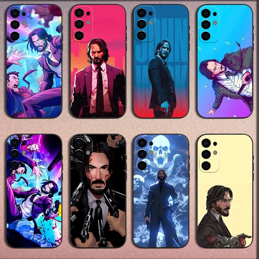 

Gaem Cartoon J-John Wick Phone Case For Samsung S25,S24,S21,S22,S23,S30,Ultra,S20,Plus,Fe,Lite,Note,10,9,5G Black Soft Cover