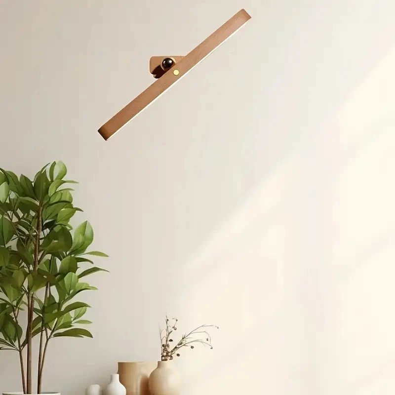 

Mirror front fill light sensor wooden makeup touch fill light LED night light portable three level dimming movable