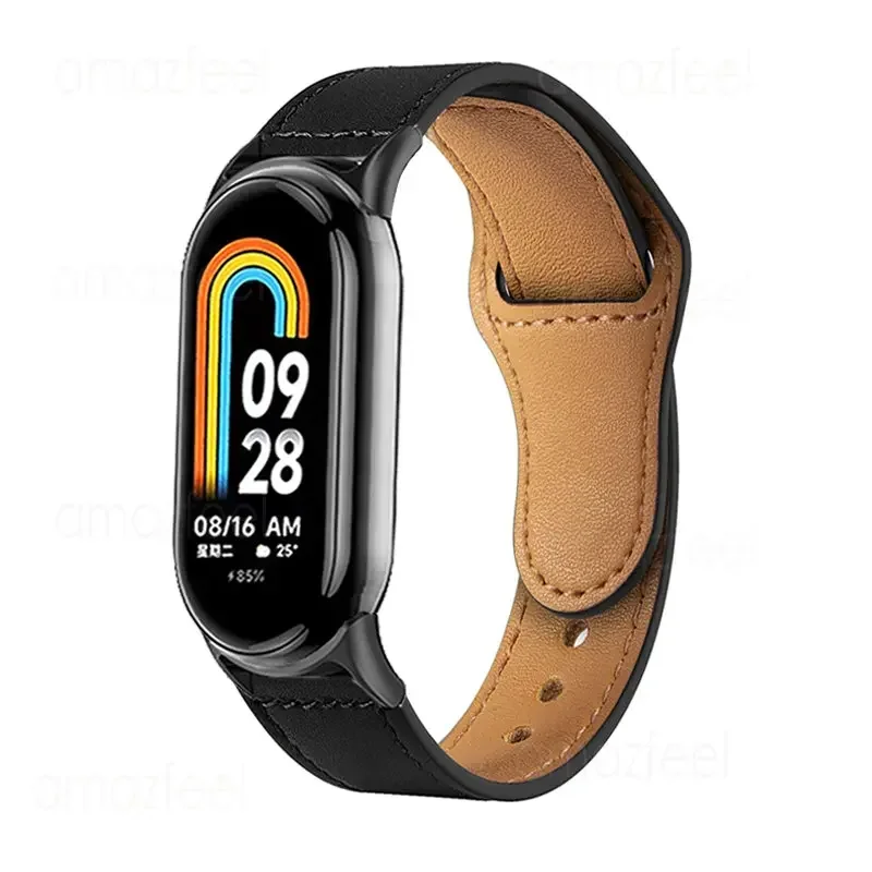 Correa para Mi Band 9 Smartband correa de reloj de cuero para xiaomi band 8 pulsera Correa para xiaomi mi band 9 pulsera miband 8 cinturón