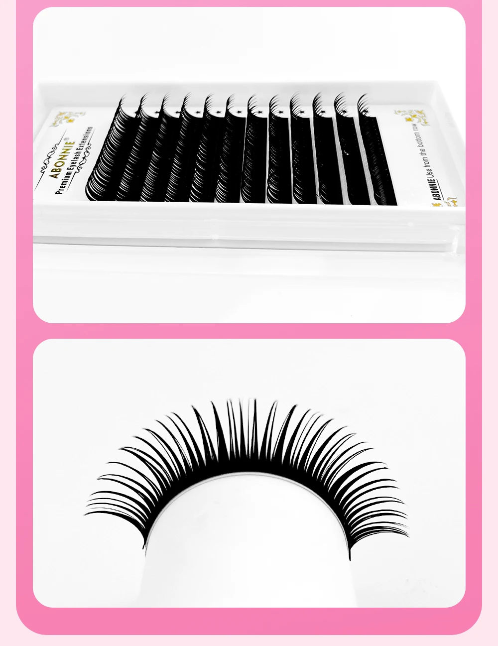 ABONNIE 0.03 0.05 0.07 Wet Eyelash Extension Manga Wispy Cosplay Type Spikes Lashes Extensions Volume Premade Fans Lashes – Detail 9