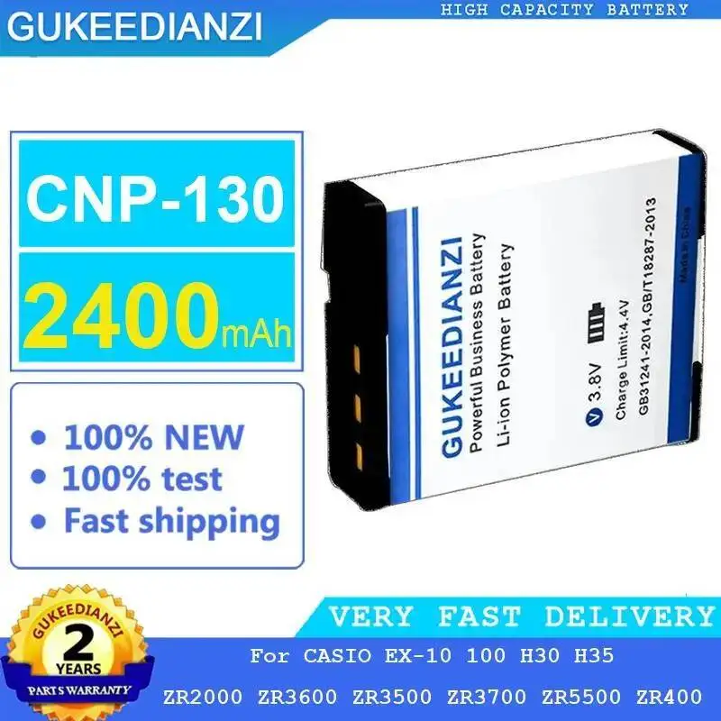 

2400Mah Cnp-130 Camera Battery Environmentally Friendly For Casio EX-10 100 H30 H35 ZR2000 ZR3600 ZR3500 ZR3700 ZR5500 ZR400