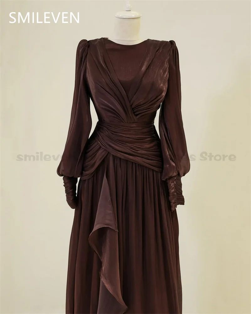 Smileven Modest Prom Dress Saudi Arabia Formal Ankle Length Evening Gowns Elegant Luxury Formal Occasion Dress Customized 2025 image 4