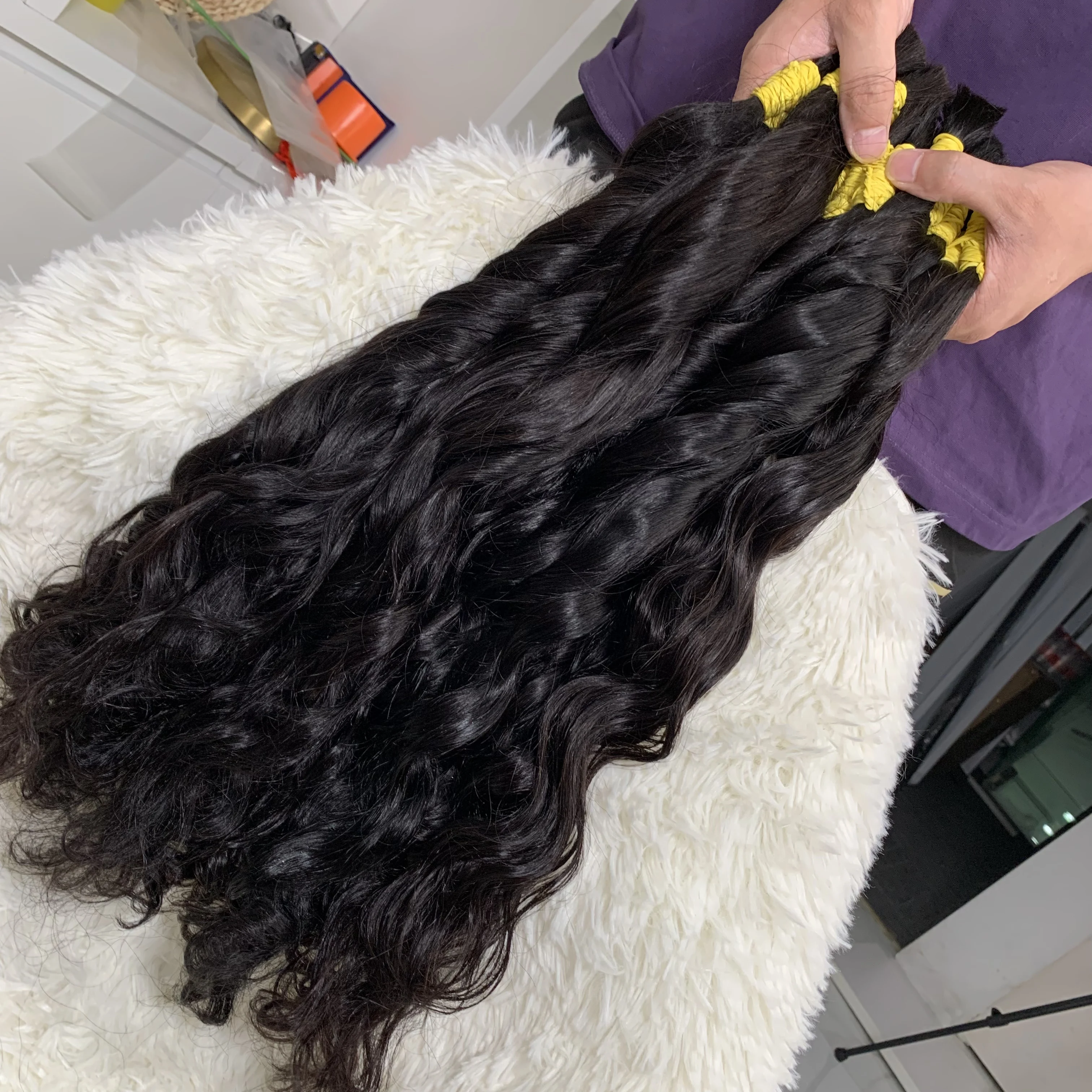 100% 인모 번들, 천연 블랙 베트남 레미 헤어 번들 30인치, 32인치 바디 웨이브 1, 3, 4 레미 헤어 번들 붙임머리