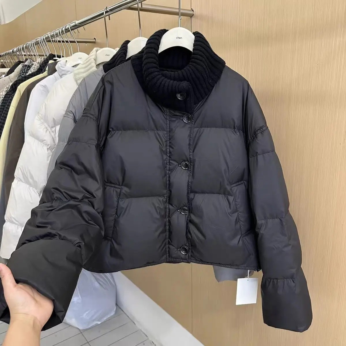 スタンドカラー ショートパッド入りジャケット レディース 冬服 新しい多用途パッド入り服 パン服ジャケット トレンディなトップ