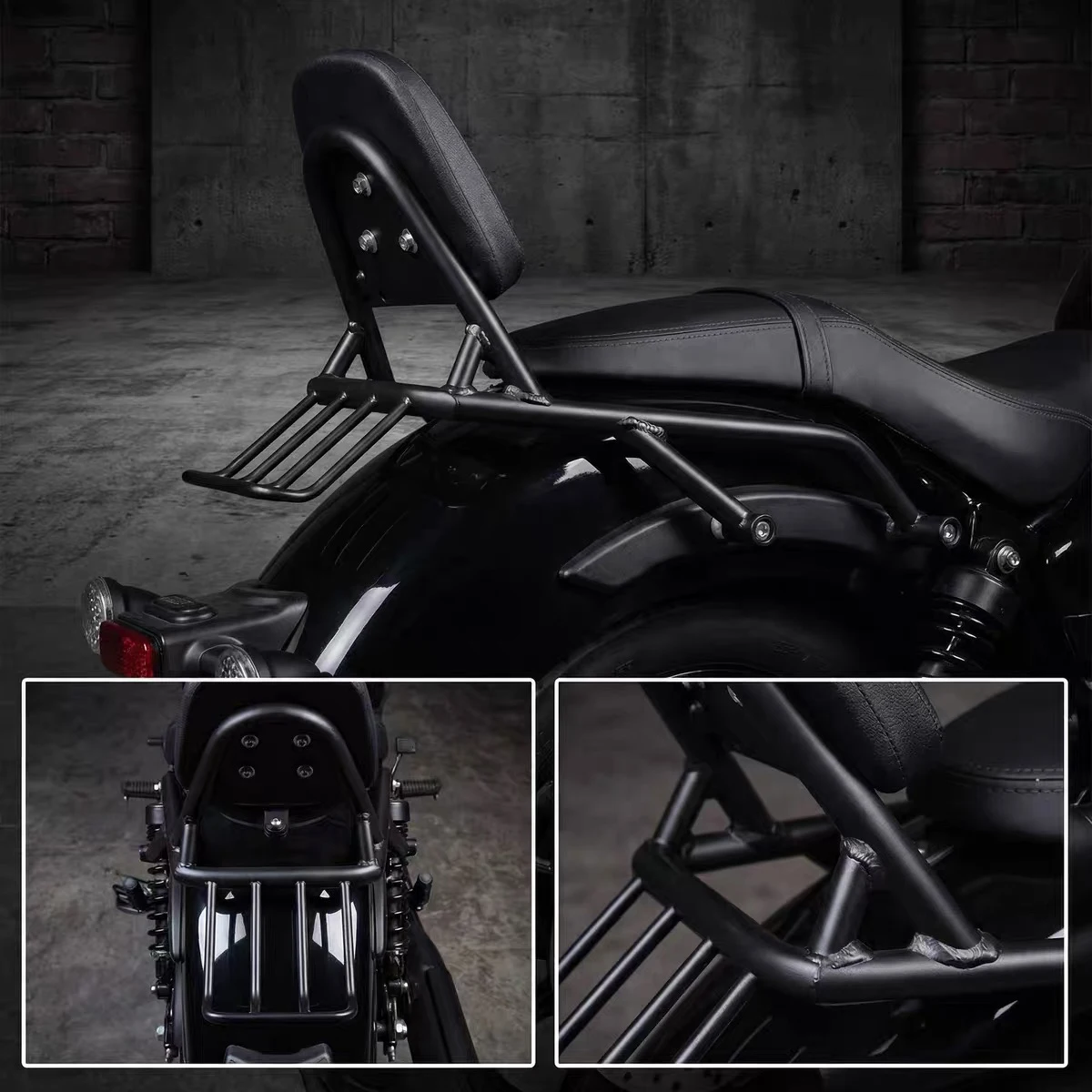 Rear Armrest Backrest Tailstock Rear Cushion Rack Luggage Rack Mudguard Tail Wing Fit For CFMOTO 450CLC CL-C450 250CLC 550CL-C