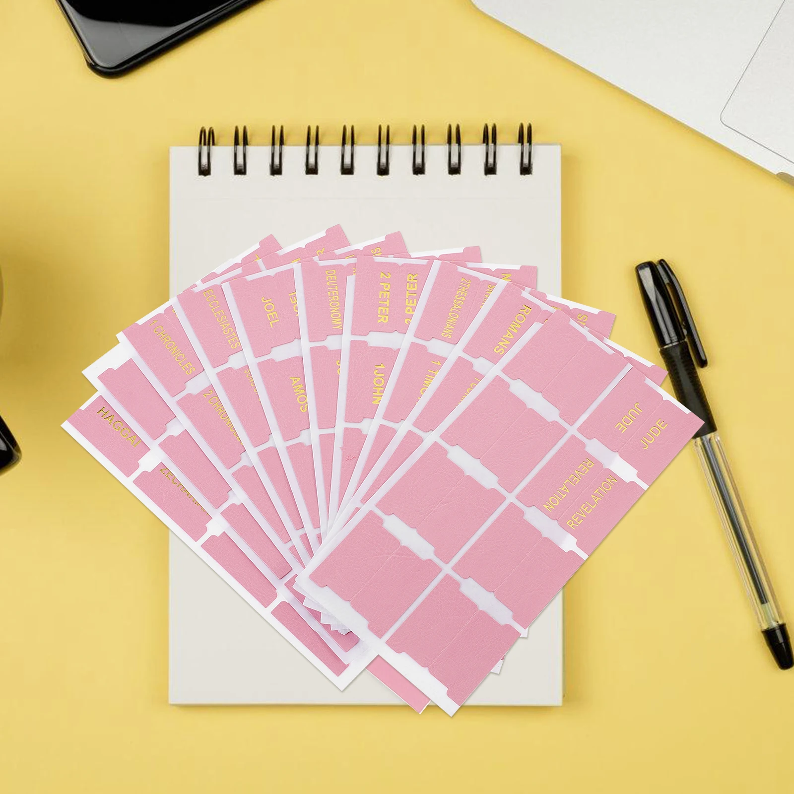 

PU Bible 66 Indexes 14 Blanks Bookmark Page Marker Notebook Study Aids Bible Tabs For Men Reusable Smooth