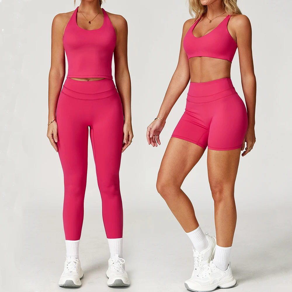

2 Pieces Sportswear Women Yoga Set Gym Clothes Women Tracksuits Yoga Suits Fitness Set Sports Bra Workout Short Sleeves Leggings
