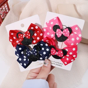 مشابك شعر منقطة للأطفال، أطفال جميلون، مقاطع شعر كرتونية، إكسسوارات بوتيك للأطفال، 2 قطعة لكل مجموعة أفضل 8 كرات مبيعا للضفائر - No3