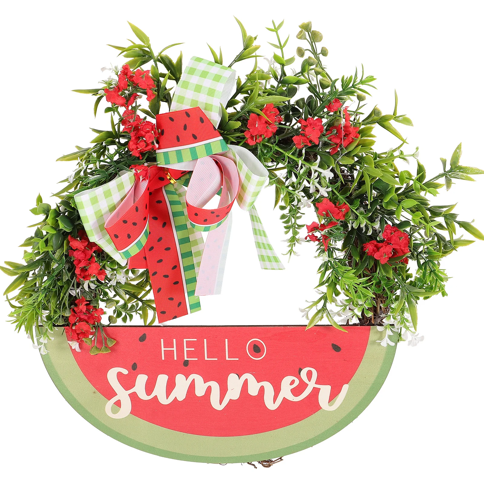 

1pcs Watermelon Wreath Decoration Summer Door Garland Wooden Flower Ring Bright Color Long Lasting Wedding