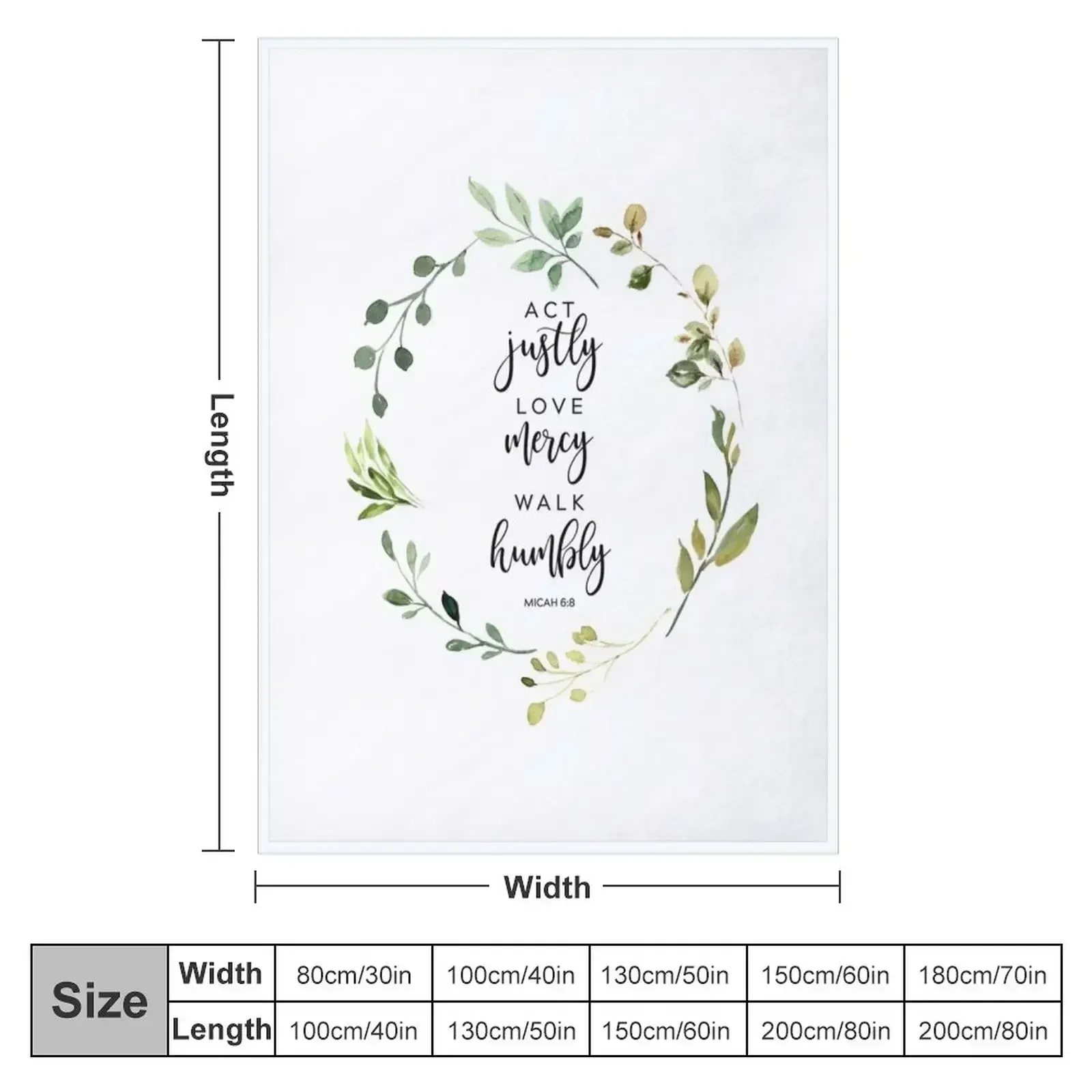 Act Justly Love Mercy Walk Humbly Throw Blanket couch cozy soft plush fuzzy picnic outdoor blanket