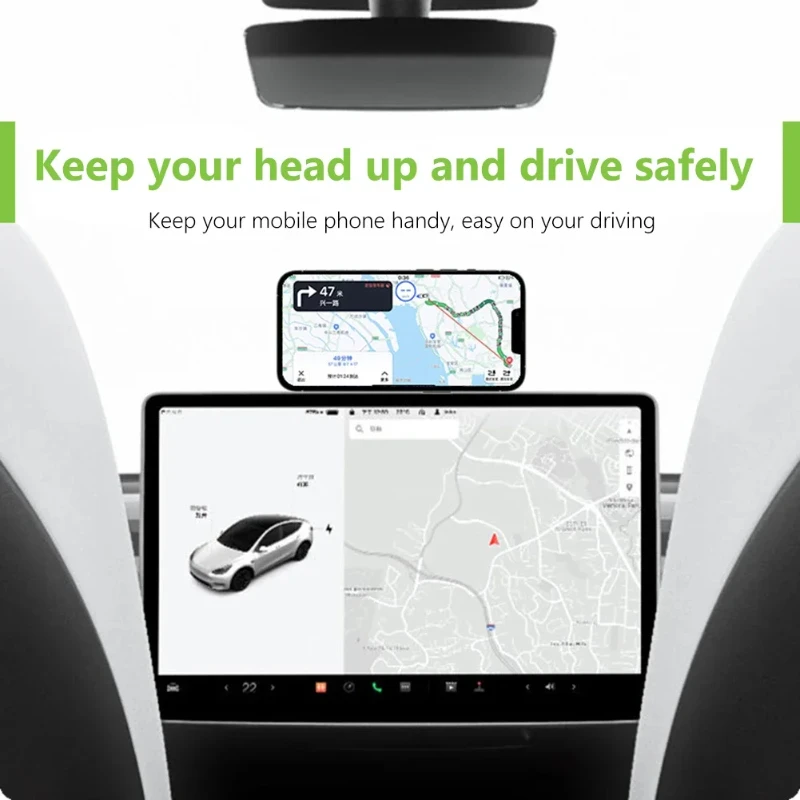 Magnetischer Telefonhalter für iPhone 14 13 Pro Magsafe Laptop-Telefonständer Magnet-Handy-Seitenhalterung für Tesla Model Y 3 – Detail 20