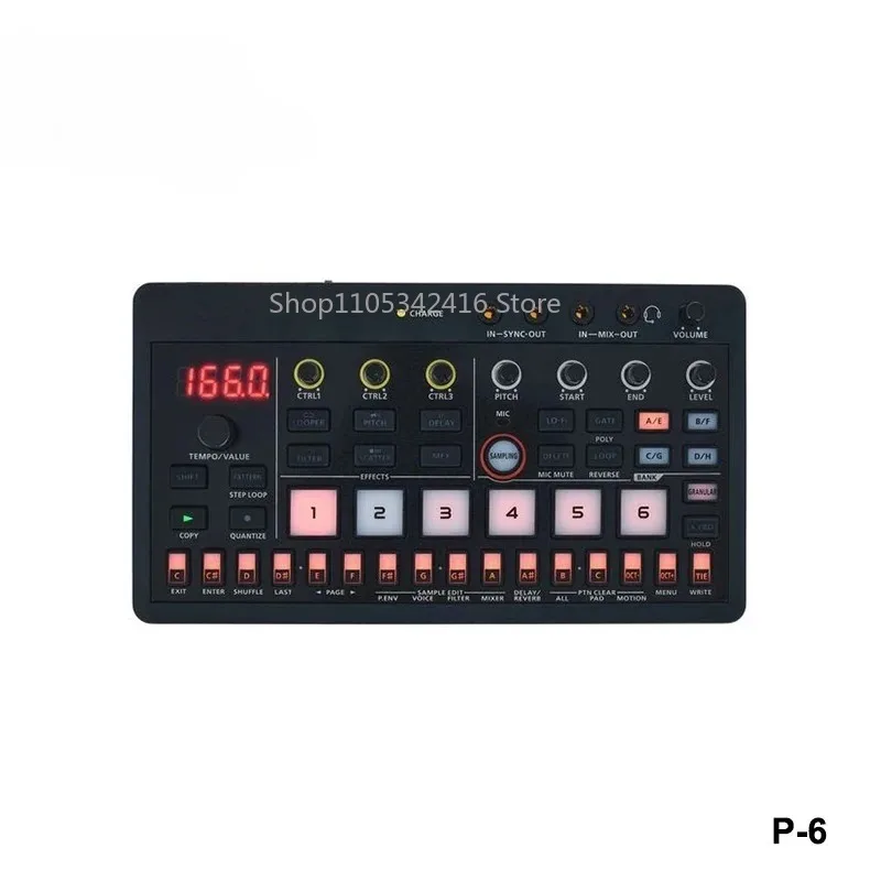 AIRA Compact P-6 Creative Sampler & Sound Module Portable Groovebox USB-C Audio Interface