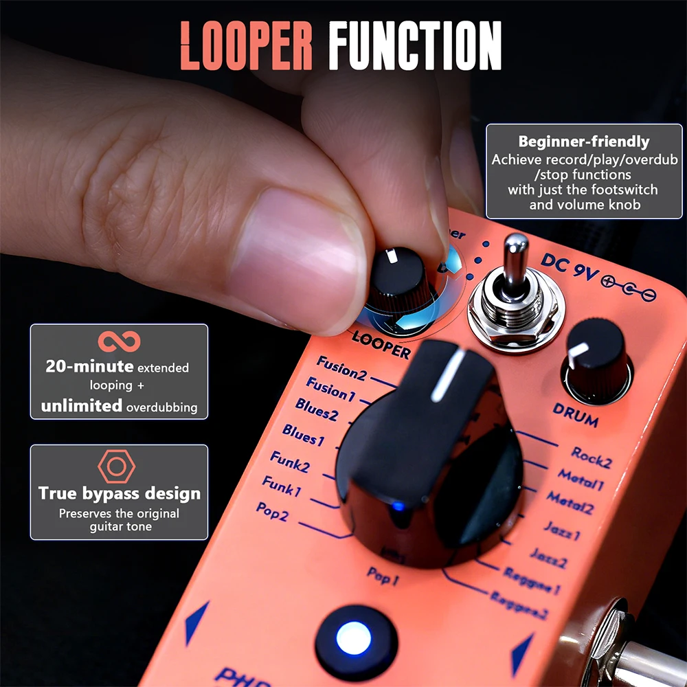 Mini Batería Electrónica De Dedos – Tambor Portátil Con Grabación, Demos Y Luces, Sonido Realista, Ideal Para Música Y Regalos, Pilas AAA (no Incluidas)