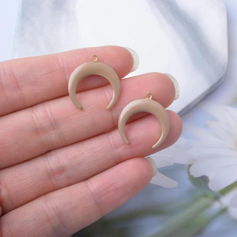 20 Stück Emaille-Mondanhänger aus Kupfer mit Öltropfen-Effekt, DIY-Schmuckzubehör für Ohrringe und Halsketten – Detail 14
