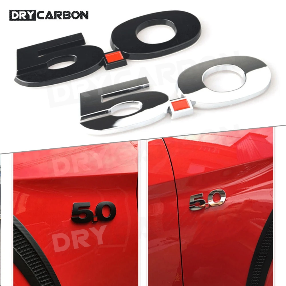 1Pc 3 D 5.0 Emblem Discharge Label Sided Badge Decoration for Ford Mustang Auto Car Side Fender Trunk Body Kits Trim