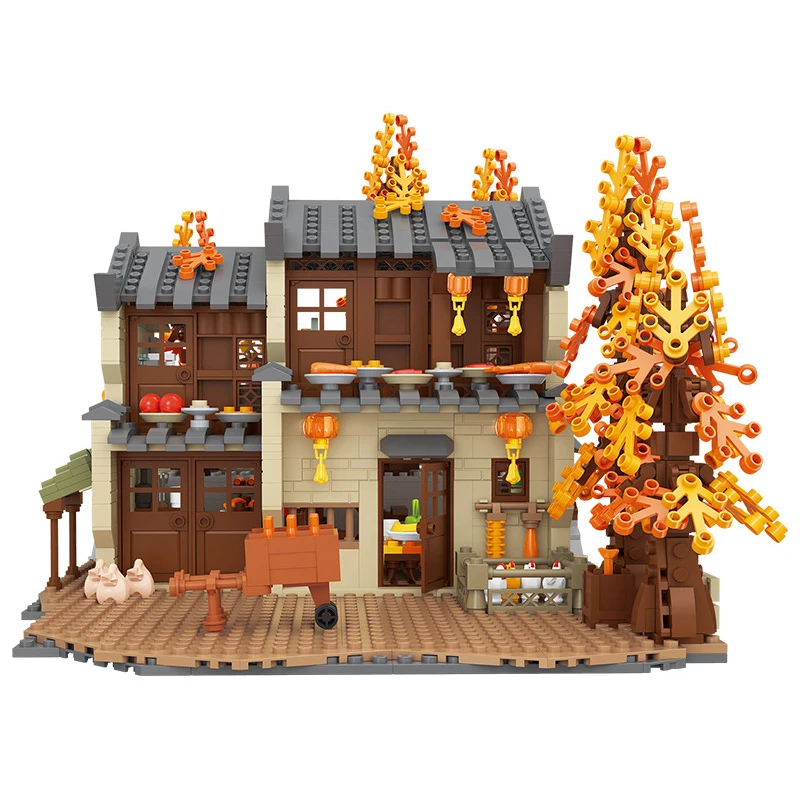 Building Block LOZ MINI Creative Autumn Farmhouse Model MOC Street View Outdoor Farmer Harvest Bricks Children Toys Kids Gifts